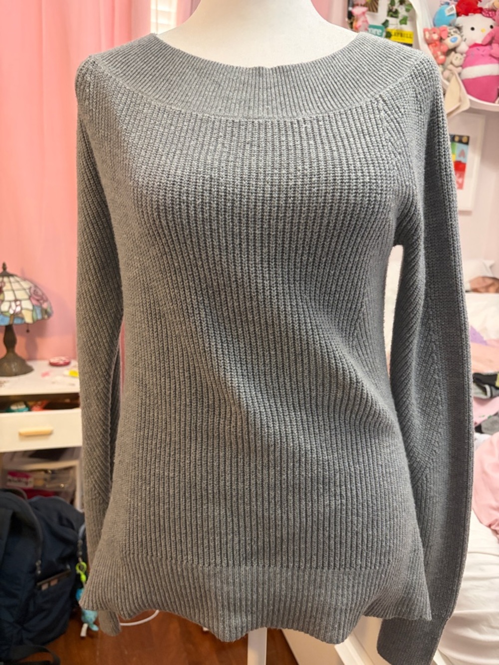 GAP Ribbed Crewneck Sweater - Gray